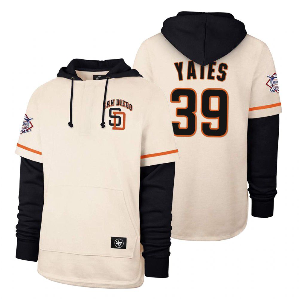 Men San Diego Padres #39 Yaies Cream 2021 Pullover Hoodie MLB Jersey->san diego padres->MLB Jersey